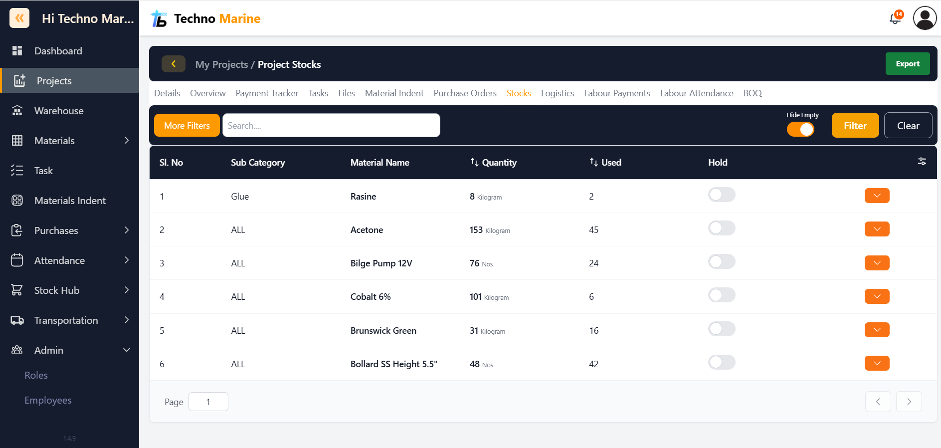 Inventory Dashboard